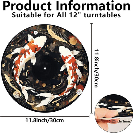 12-Inch Fish Felt Turntable Mat for Home Record Players