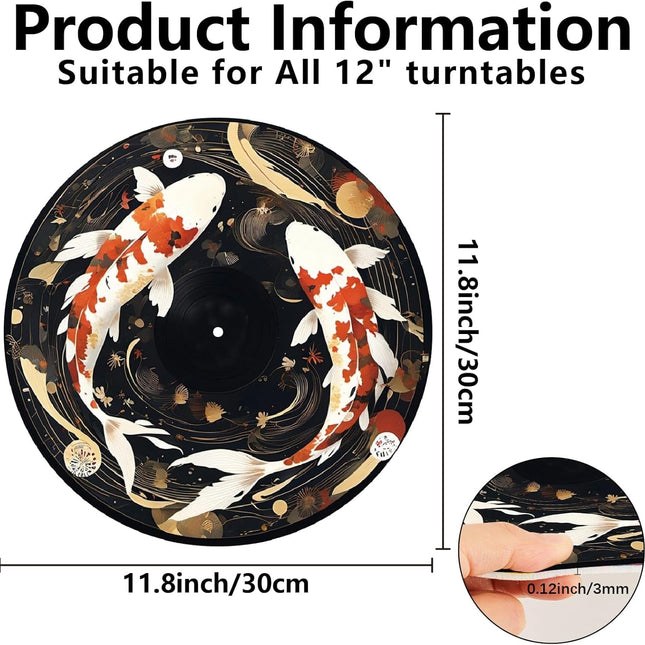12-Inch Fish Felt Turntable Mat for Home Record Players