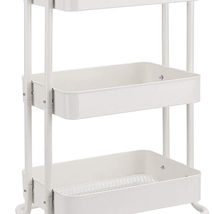 3-Tier Rolling Utility Cart, White