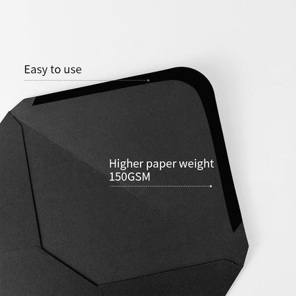 A7 Black V-Flap Invitation Envelopes, 30 Pack