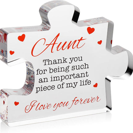 PlaySphere EsferaJuego VELENTI Aunt Gifts - Engraved Acrylic Block Puzzle Aunt Gift 3.35 x 2.76 inch — Toys & Games
