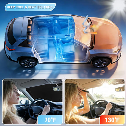 Custom Fit Windshield Sun Shade for 2019-2026 Front Windshields