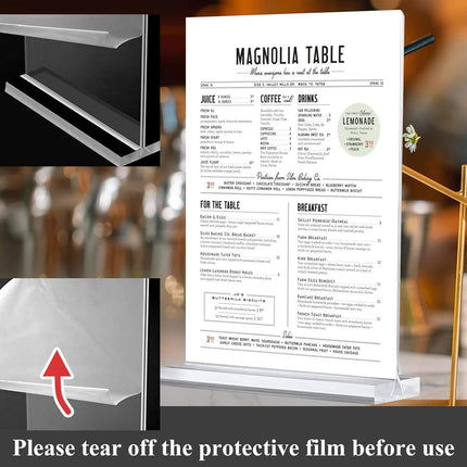 SourceToHome FuenteACasa 8.5x11 Acrylic Sign Holder 3 Pack Vertical Clear Table Menu Signs Holder, — Home & Lifestyle