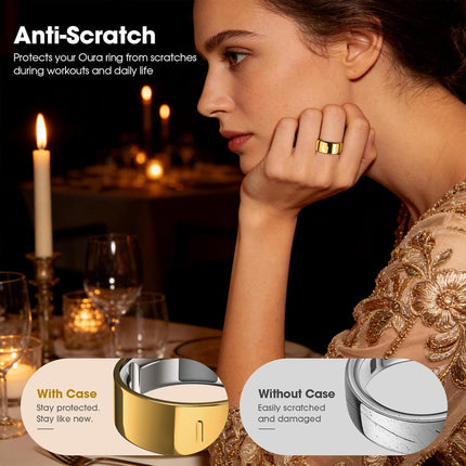 2-Pack High-Gloss Plated Smart Ring Covers, Size 8