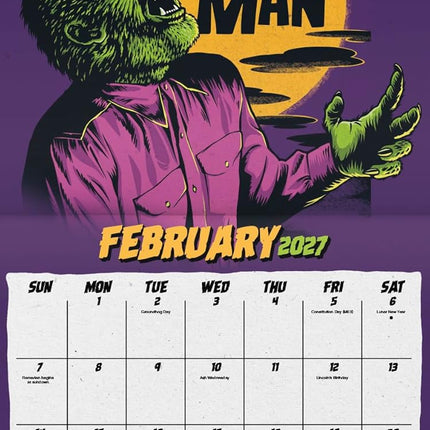 2027 Classic Monsters Wall Calendar