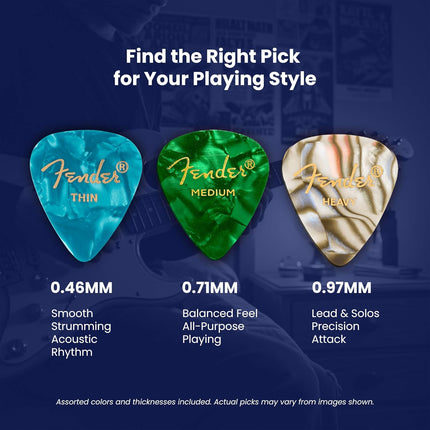 Premium Picks Sampler - 12 Pack with Thin, Medium & Heavy Gauges
