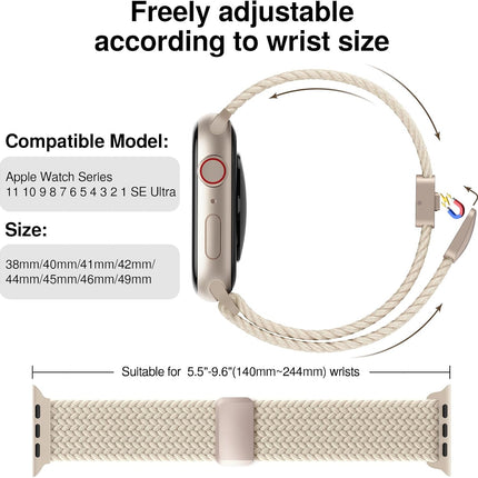 Braided Stretchy Smartwatch Band with Magnetic Sport Strap