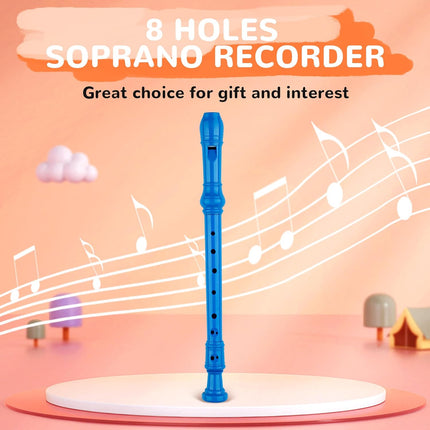 8-Hole Soprano Descant Recorder, Baroque Style, with Cleaning Rod & Case Bag