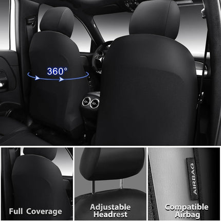 Memory Foam Front Car Seat Covers, Black/Grey