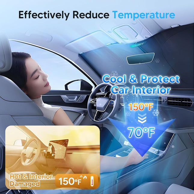 Foldable Windshield Sun Shade for 2017-2026 Model Y and Model 3