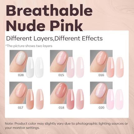 AuraHaus CasaAura Modelones Builder Nail Gel Polish Set, Base Colors Jelly Nude Pink Hard — Home Decor & Ambiance