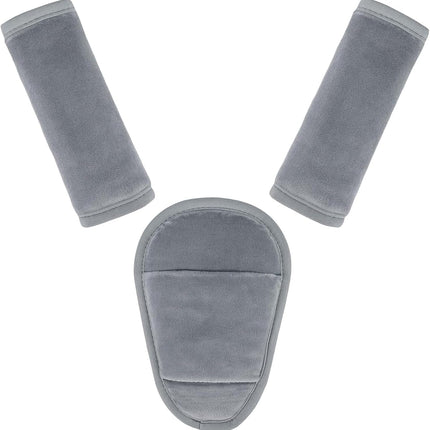 3-Piece Baby Car Seat and Stroller Strap Pad Set, Black