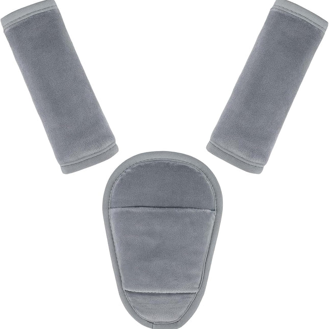 3-Piece Baby Car Seat and Stroller Strap Pad Set, Black