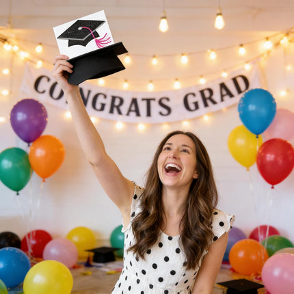Pink Graduation Card Envelope with V-Flap