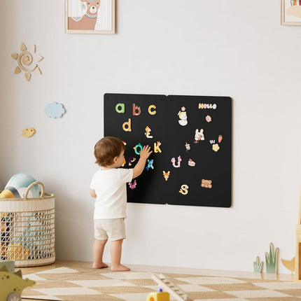 2 Pack Magnetic Board for Wall, 17.5" x 11.4", Black