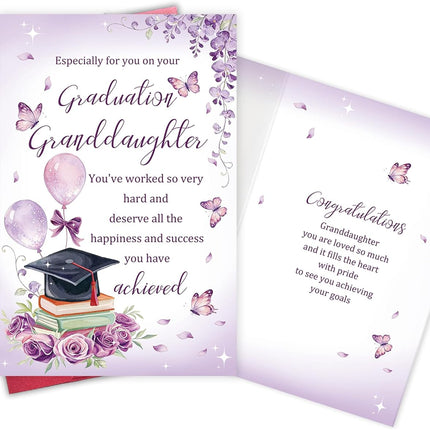 Granddaughter Graduation Congratulations Card from Grandma and Grandpa