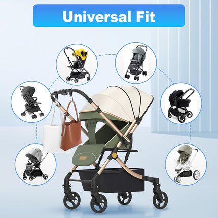 4 Pack Premium Non-Slip Adjustable Stroller Hooks