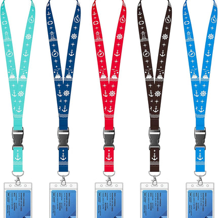 Cruise Lanyard 5 Pack with Waterproof ID Badge Holders