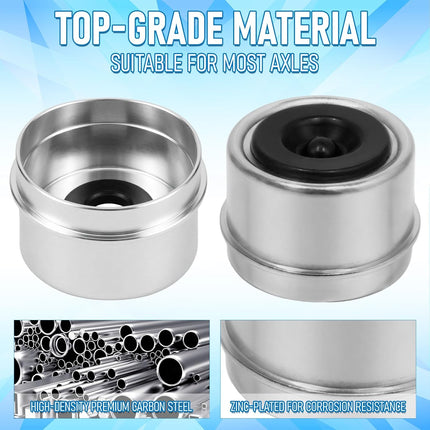 DriveForge ForjaRuta 4pcs 2.72" Trailer Axle Wheel Hub Dust Caps, Bearing Center Replacement — Auto & Moto
