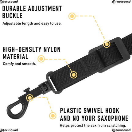 Upgraded Length Padded Saxophone Neck Strap for Alto and Tenor Saxophone