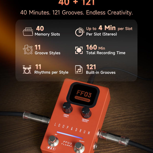 FF03 Looper Pedal Drum Machine for Guitar and Bass