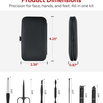 Manicure Set Nail Clippers Grooming Kit with Travel Case