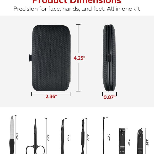 Manicure Set Nail Clippers Grooming Kit with Travel Case