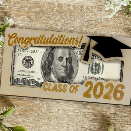 Class of 2026 Graduation Wooden Money Holder Box