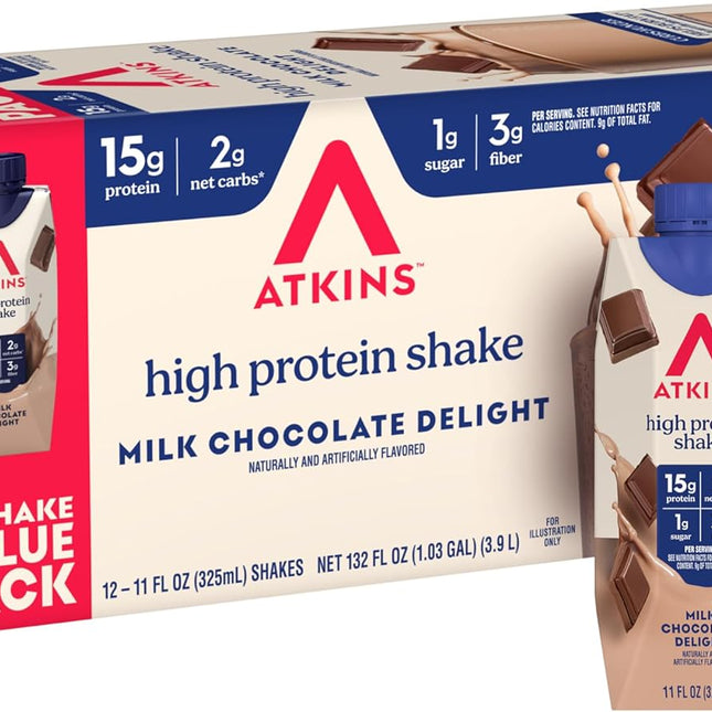 Milk Chocolate Delight High Protein Shake, 15g Protein, 12 Count