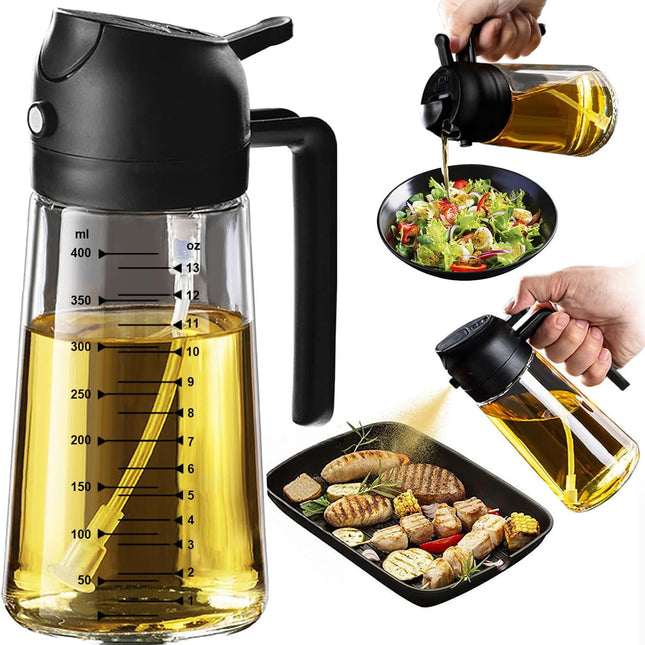 TrendPlain Glass Olive Oil Sprayer black bottle