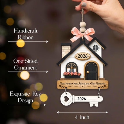 New Home Ornament 2026, 4 x 4 Inch Hanging Housewarming Gift