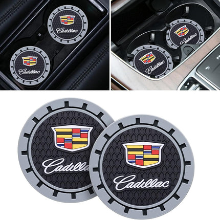 Black Silicone Car Cup Coasters, 2-Pack Universal Non-Slip Cup Holder Inserts