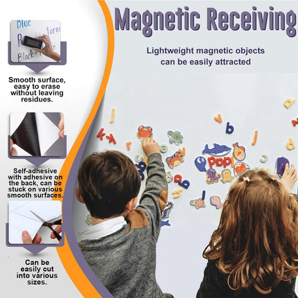 Magnetic Whiteboard Sticker with Adhesive Backing, 36 x 18 in.