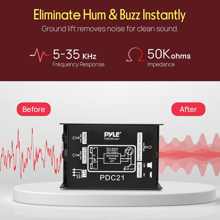 SourceToHome FuenteACasa Pyle Premium Direct Injection Audio Box - 2.36" x 4.09" Passive DI — Home & Lifestyle