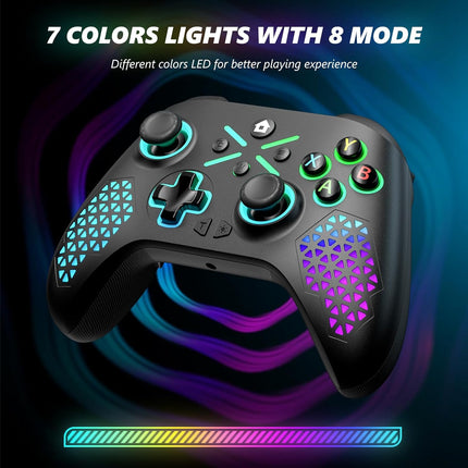 RGB Wireless Game Controller with 2.4GHz Adapter