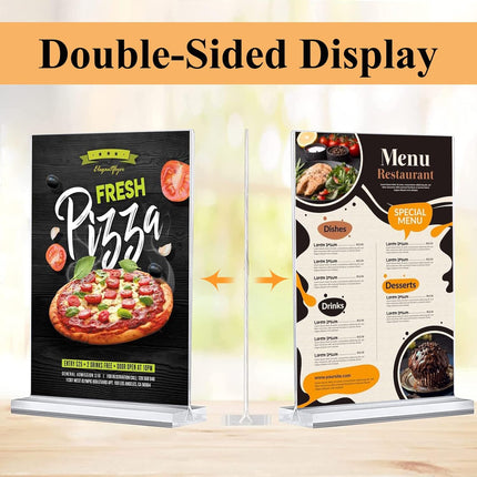 SourceToHome FuenteACasa 8.5x11 Acrylic Sign Holder 3 Pack Vertical Clear Table Menu Signs Holder, — Home & Lifestyle