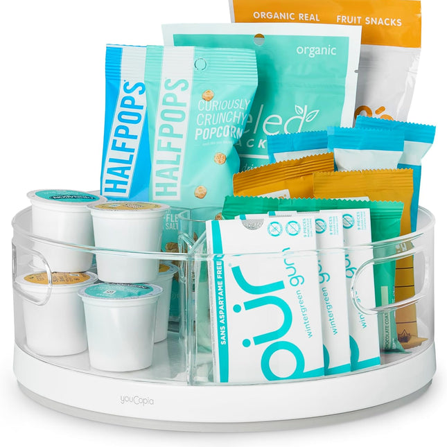 YouCopia Crazy Susan Lazy Susan Organizer 3 clear bins rotating