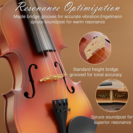 1/8 Violin for Kids Age 4-5, Beginner Violin 1/8, Acoustic V - image 3