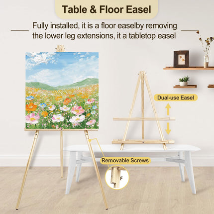 NexWave OndaNex Wooden Easel Stand for Sign, 60" Portable Painting Easel — Smart Tech