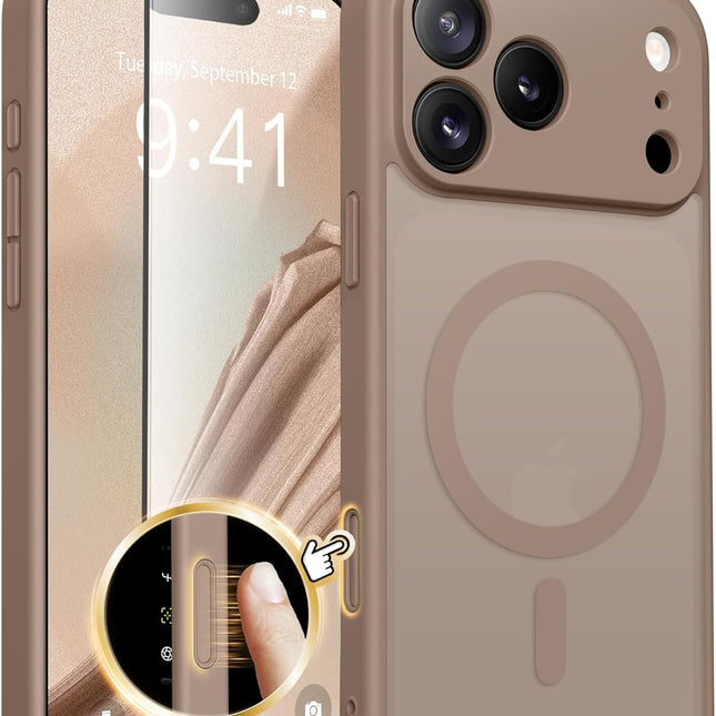 Magnetic Translucent Matte Case for iPhone 17 Pro in Withered Brown
