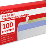 Mailing Envelopes, Self Seal Letter Size #10 White Windowless Security Tinted Envelope, 4-1/8 x 9-1/2 Inches, 24 LB