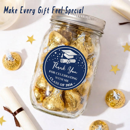 Graduation Stickers 2026 Thank You Class of 2026 Stickers, 60PCS 2 Inch Round Envelope Seals