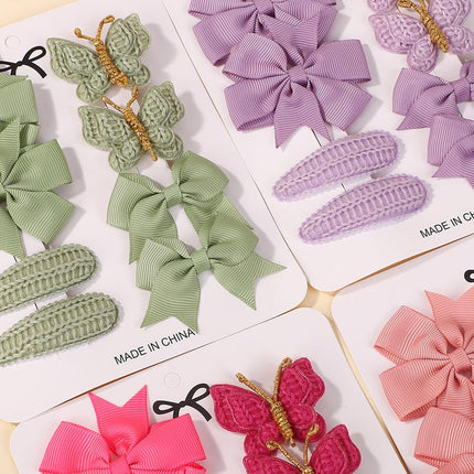8pcs Baby Girl Hair Bow Clips Set 1.7"-2.5" Toddler Hair Clips