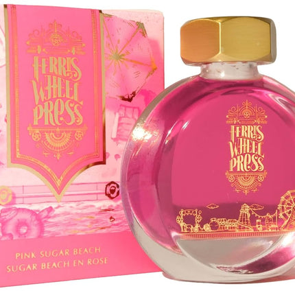 Pink Sugar Beach Hot Pink Fountain Pen Ink with Electric Blue Shimmer, 38ml Bottle