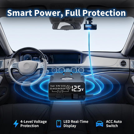 OBD Dash Cam Power Cable USB C with ACC Detection, 11.5ft