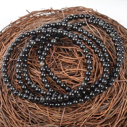 Black Obsidian 4mm Stretch Yoga Bracelet