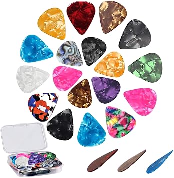 21 Pack Guitar Picks with Organizer Storage Box