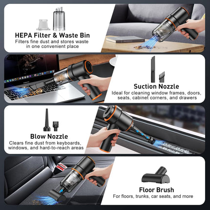 Handheld Car Vacuum Cleaner & Air Duster, 9000PA