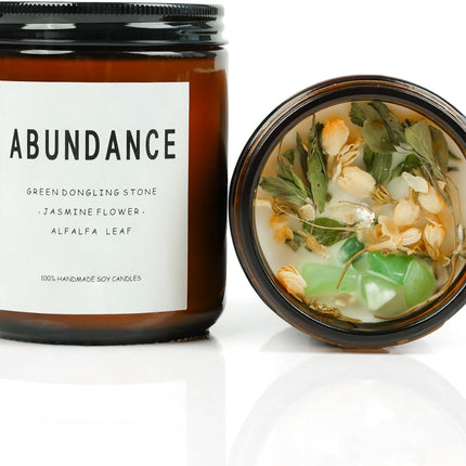 Natural Crystal Candle for Abundance Rituals