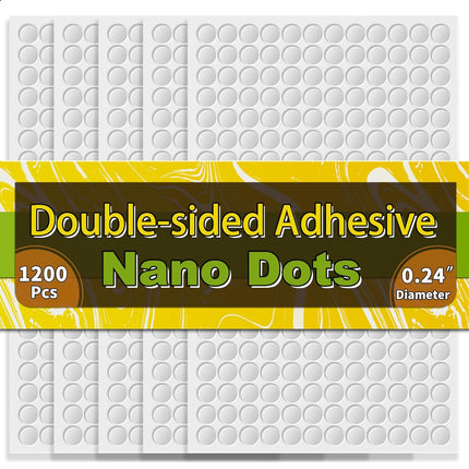 HomeChef ChefDelHogar Piteno® 1200Pcs Double Sided Adhesive Dots, 0.24" Clear Removable Sticky — Kitchen & Home